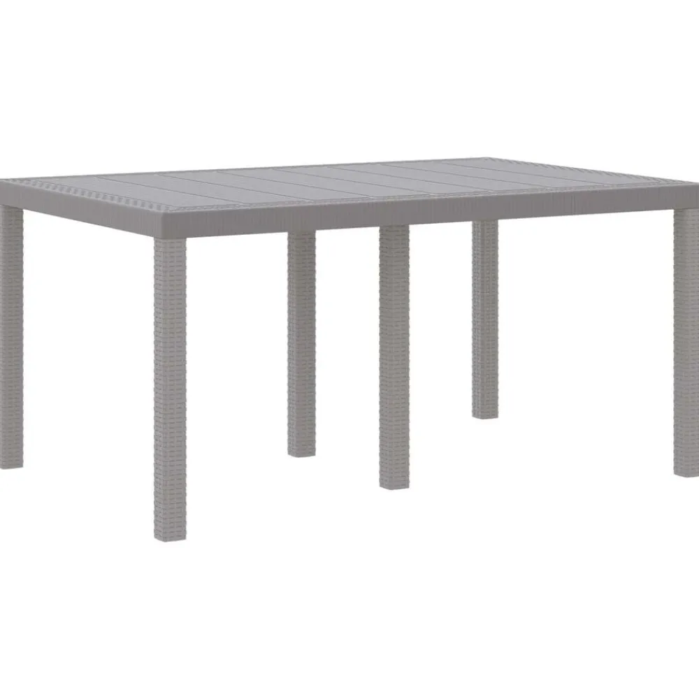 vidaXL Mesa de Jardín Gris Claro 150 x 100 x 73 cm ratán sintético Best