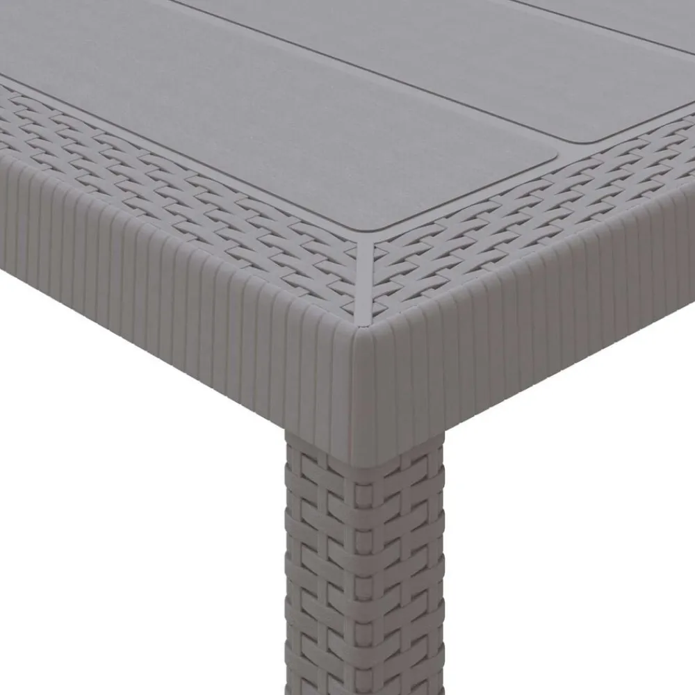 vidaXL Mesa de Jardín Gris Claro 150 x 100 x 73 cm ratán sintético Best