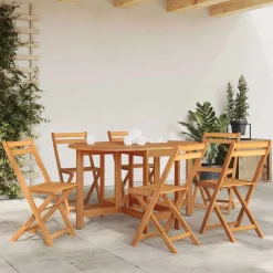 vidaXL Muebles De Jardín-Mesa de jardín madera maciza de acacia 130x90x72 cm