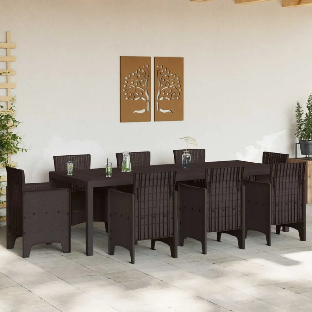 vidaXL Mesa de Jardín Marrón 250 x 100 x 73 cm ratán sintético Marrón Best