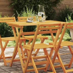 vidaXL Mesa de Jardín Marrón 90 x 55 x 75 cm Madera de Acacia Sólida Clearance