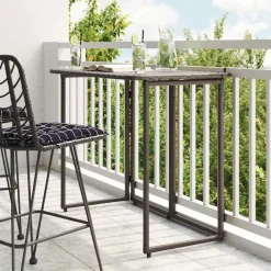 vidaXL Muebles De Jardín-Mesa de jardín plegable marrón 90x51x75 cm ratán sintético
