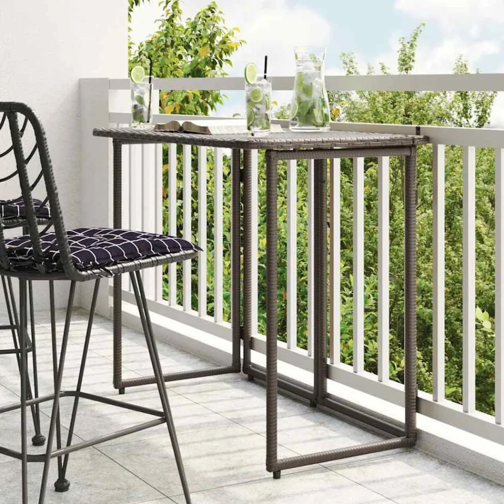 vidaXL Muebles De Jardín-Mesa de jardín plegable marrón 90x51x75 cm ratán sintético