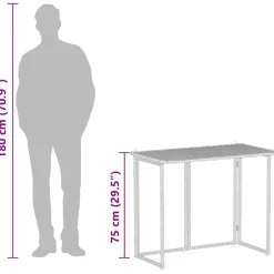 vidaXL Muebles De Jardín-Mesa de jardín plegable marrón 90x51x75 cm ratán sintético