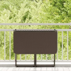 vidaXL Muebles De Jardín-Mesa de jardín plegable marrón 90x51x75 cm ratán sintético