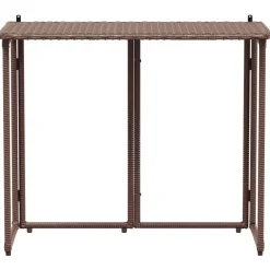 vidaXL Muebles De Jardín-Mesa de jardín plegable marrón 90x51x75 cm ratán sintético