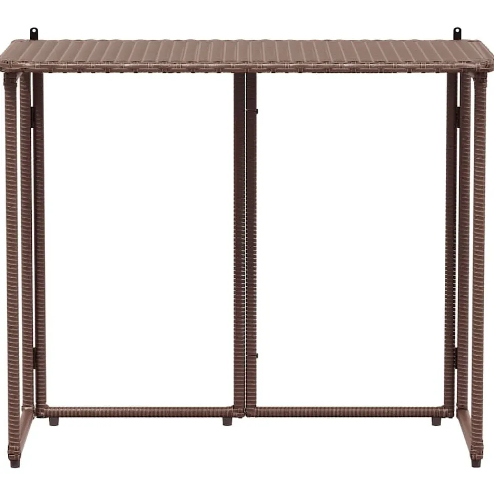 vidaXL Muebles De Jardín-Mesa de jardín plegable marrón 90x51x75 cm ratán sintético