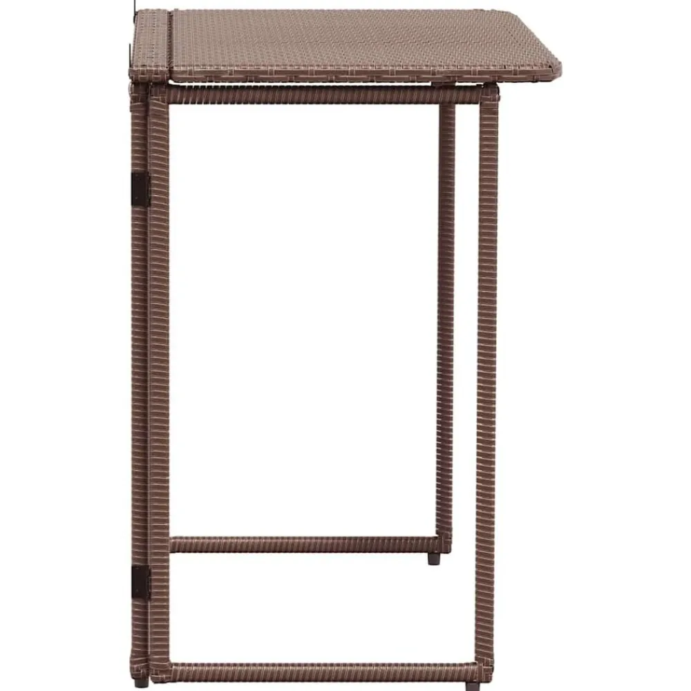 vidaXL Muebles De Jardín-Mesa de jardín plegable marrón 90x51x75 cm ratán sintético