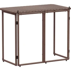 vidaXL Muebles De Jardín-Mesa de jardín plegable marrón 90x51x75 cm ratán sintético