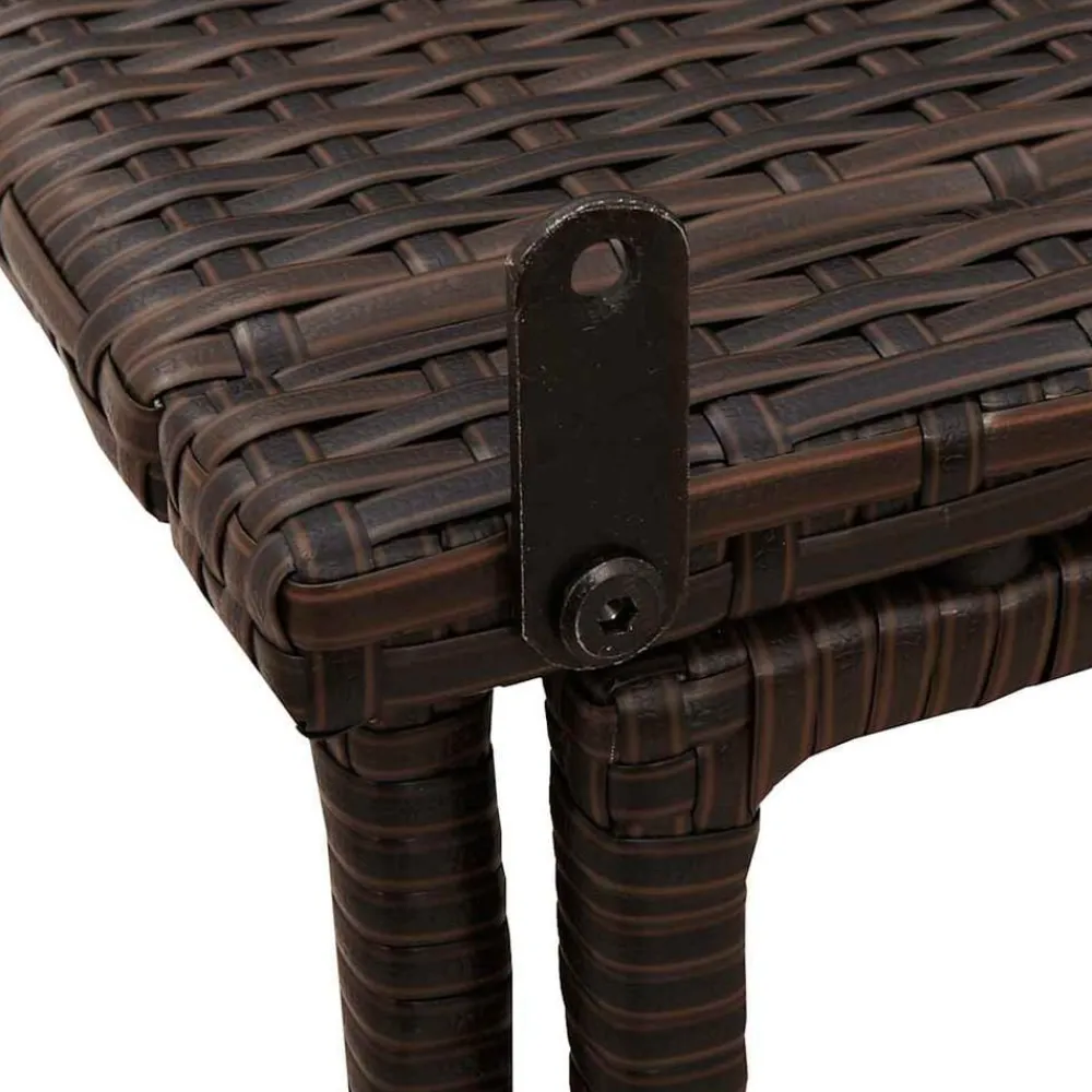vidaXL Muebles De Jardín-Mesa de jardín plegable marrón 90x51x75 cm ratán sintético