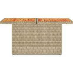 vidaXL Muebles De Jardín-Mesa de jardín ratán PE y madera de acacia 100x55x73 cm
