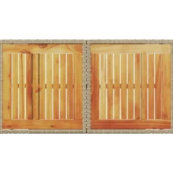 vidaXL Muebles De Jardín-Mesa de jardín ratán PE y madera de acacia 100x55x73 cm