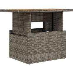 vidaXL Muebles De Jardín-Mesa de jardín ratán PE y madera de acacia 100x55x73 cm