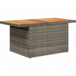vidaXL Muebles De Jardín-Mesa de jardín ratán PE y madera de acacia 100x55x73 cm