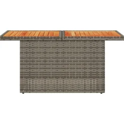 vidaXL Muebles De Jardín-Mesa de jardín ratán PE y madera de acacia 100x55x73 cm
