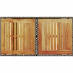 vidaXL Muebles De Jardín-Mesa de jardín ratán PE y madera de acacia 100x55x73 cm