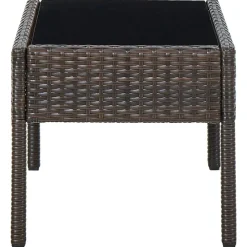 vidaXL Muebles De Jardín-Mesa de jardín ratán sintético marrón 75x40x37 cm