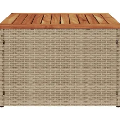 vidaXL Muebles De Jardín-Mesa de jardín ratán sintético madera acacia 55x55x37 cm