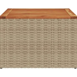 vidaXL Muebles De Jardín-Mesa de jardín ratán sintético madera acacia 55x55x37 cm