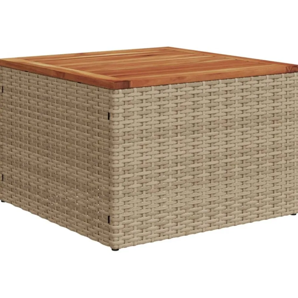 vidaXL Muebles De Jardín-Mesa de jardín ratán sintético madera acacia 55x55x37 cm