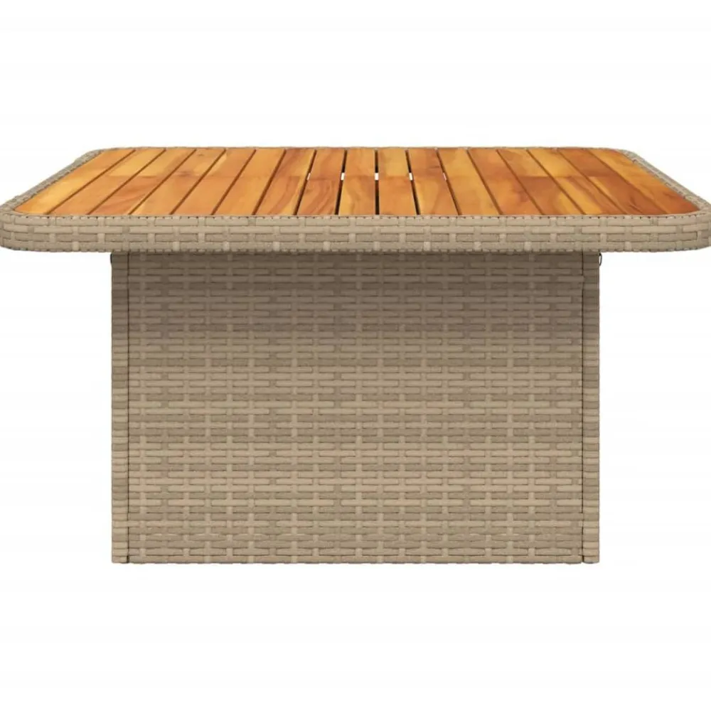 vidaXL Muebles De Jardín-Mesa de jardín ratán sintético madera acacia 80x80x71 cm