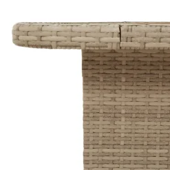 vidaXL Muebles De Jardín-Mesa de jardín ratán sintético madera acacia 80x80x71 cm