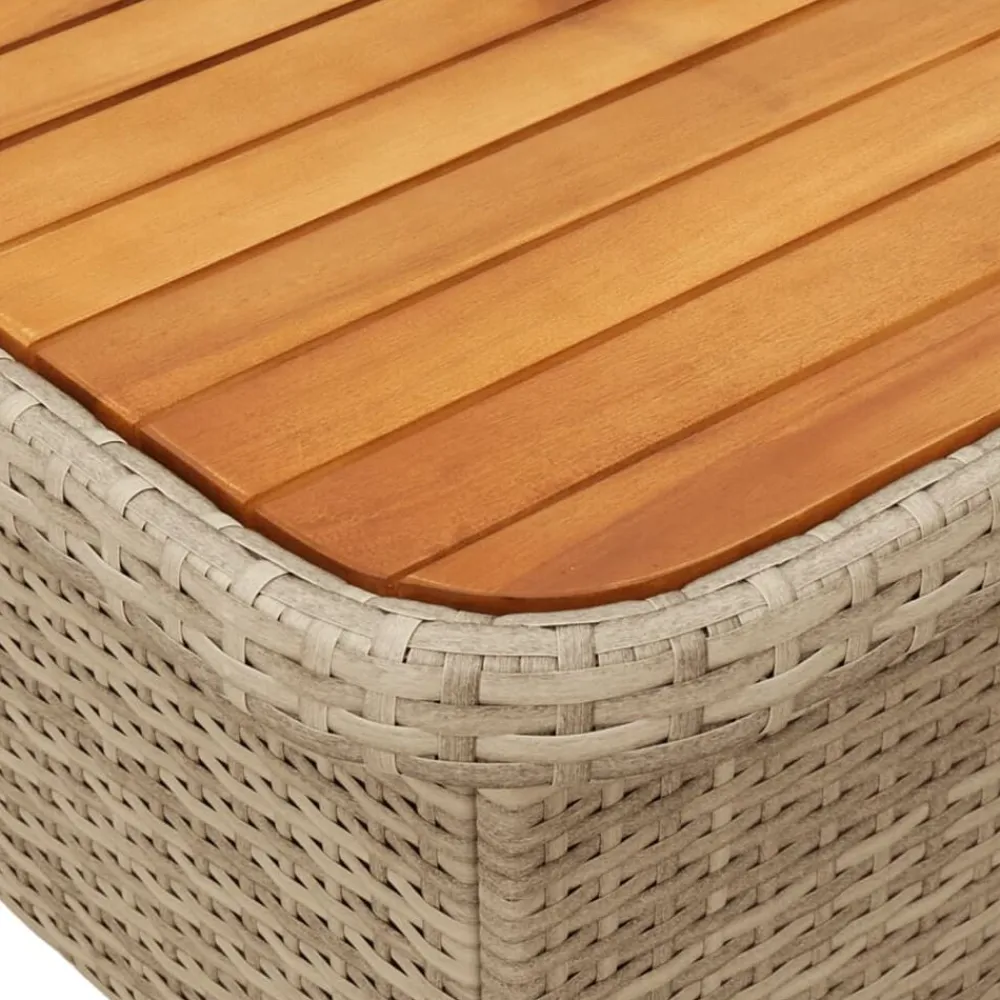 vidaXL Muebles De Jardín-Mesa de jardín ratán sintético madera acacia 80x80x71 cm
