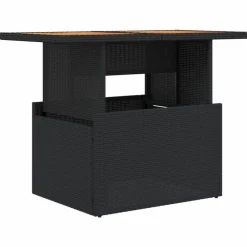 vidaXL Muebles De Jardín-Mesa de jardín ratán PE y madera de acacia 100x55x73 cm