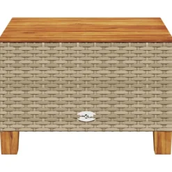 vidaXL Muebles De Jardín-Mesa de jardín ratán sintético madera acacia 55x55x36 cm