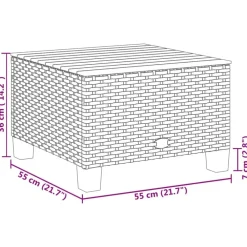 vidaXL Muebles De Jardín-Mesa de jardín ratán sintético madera acacia 55x55x36 cm