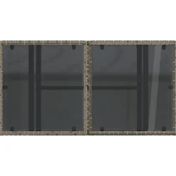 vidaXL Mesa de jardín superficie de vidrio ratán PE 100x55x73 cm Gris Sale