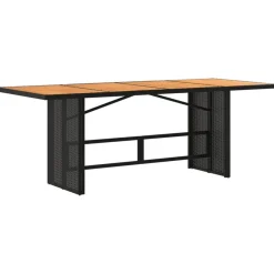 vidaXL Muebles De Jardín-Mesa de jardín superficie madera acacia ratán 190x80x75cm