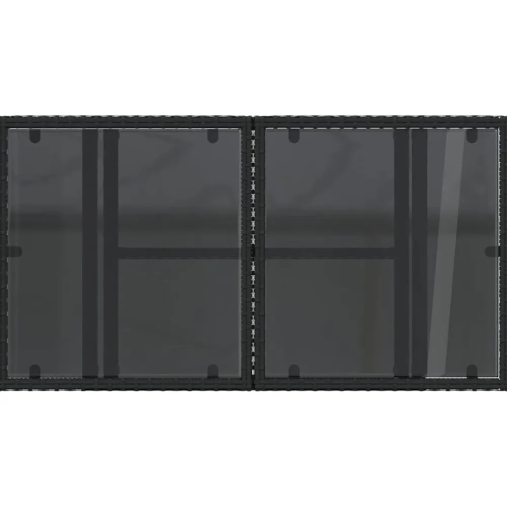 vidaXL Mesa de jardín superficie de vidrio ratán PE 100x55x73 cm Negro Online