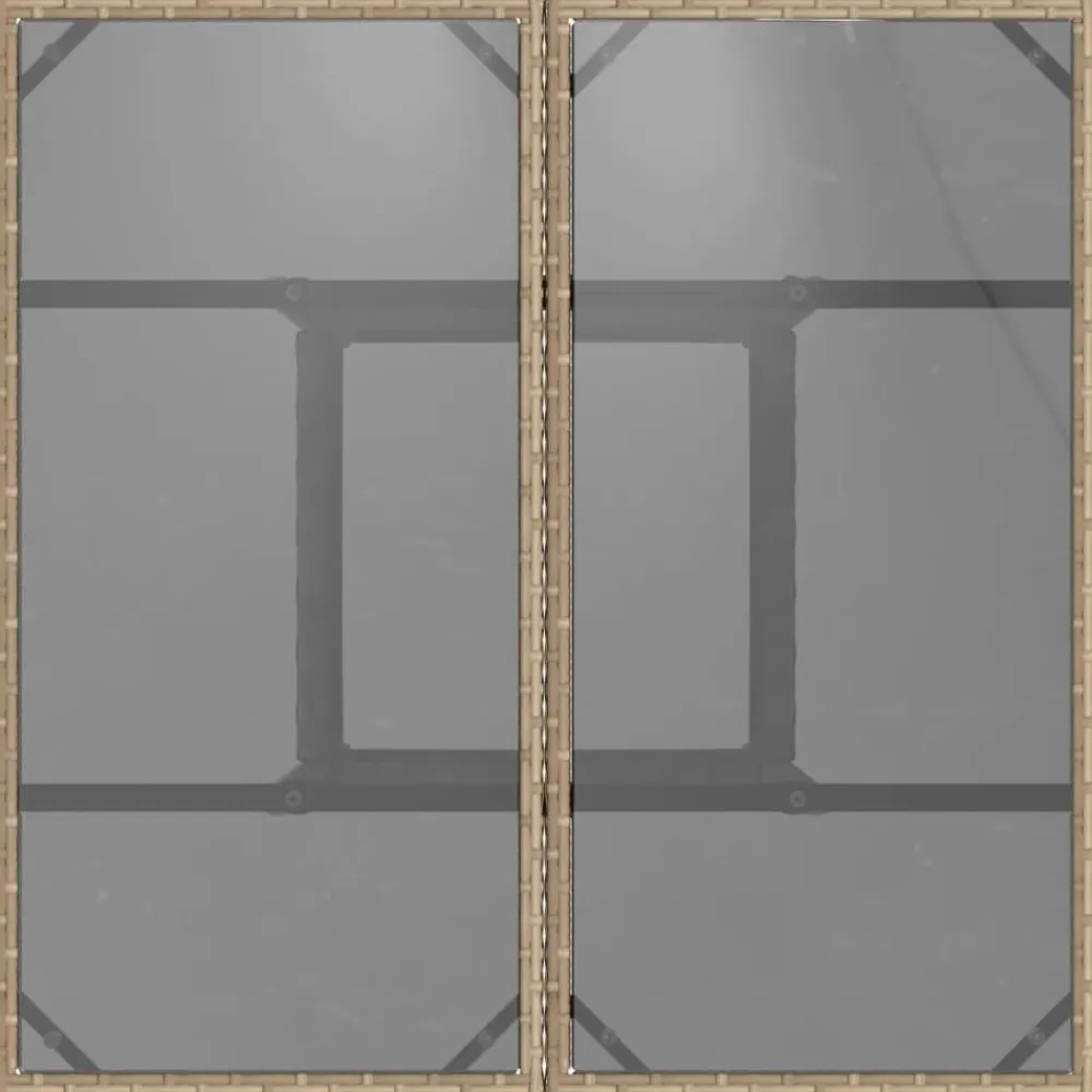 vidaXL Muebles De Jardín-Mesa de jardín superficie de vidrio ratán PE 80x80x75 cm