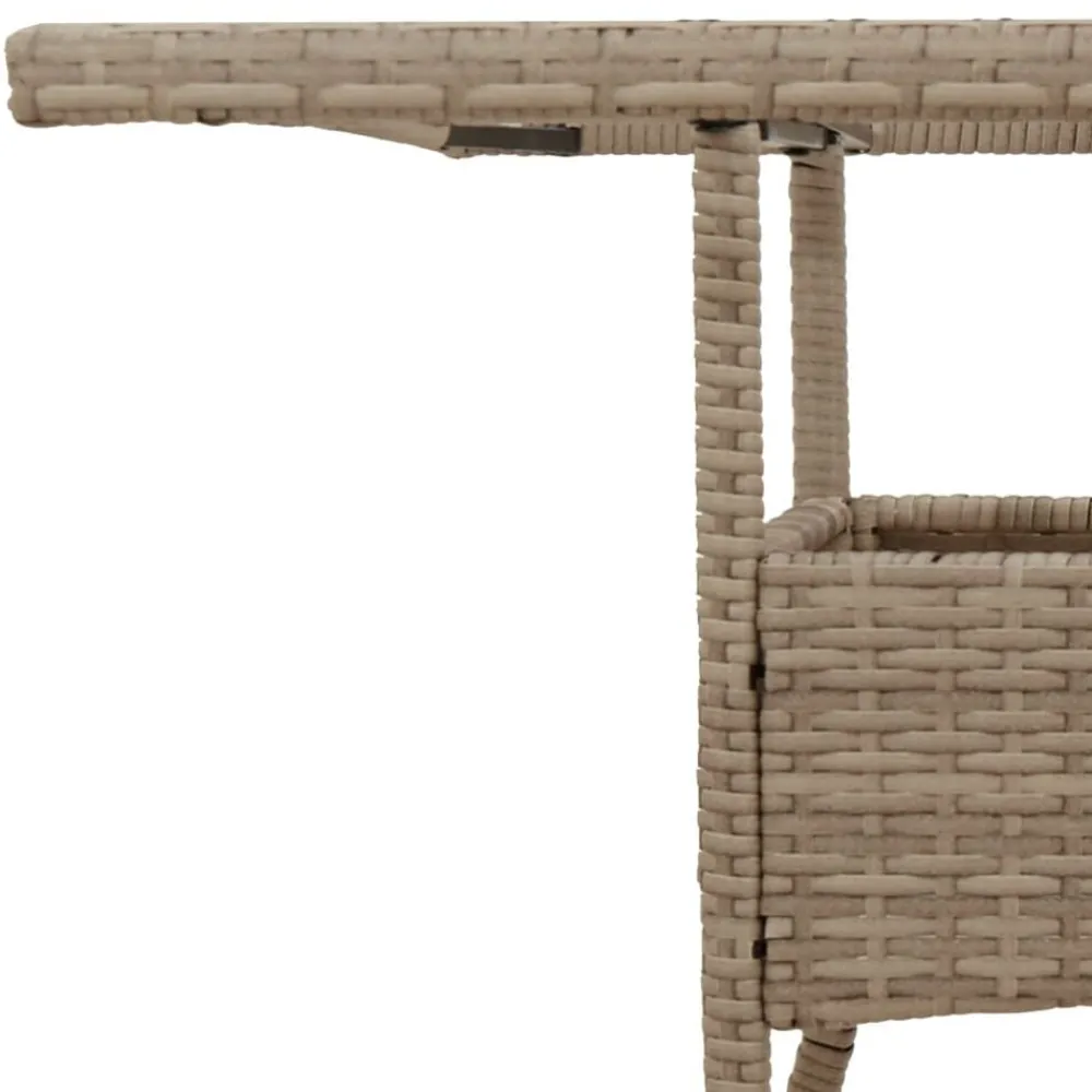 vidaXL Muebles De Jardín-Mesa de jardín superficie de vidrio ratán PE 80x80x75 cm