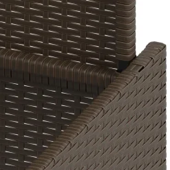 vidaXL Mesa de jardín superficie vidrio ratán PE marrón 100x55x73 cm Marrón Discount
