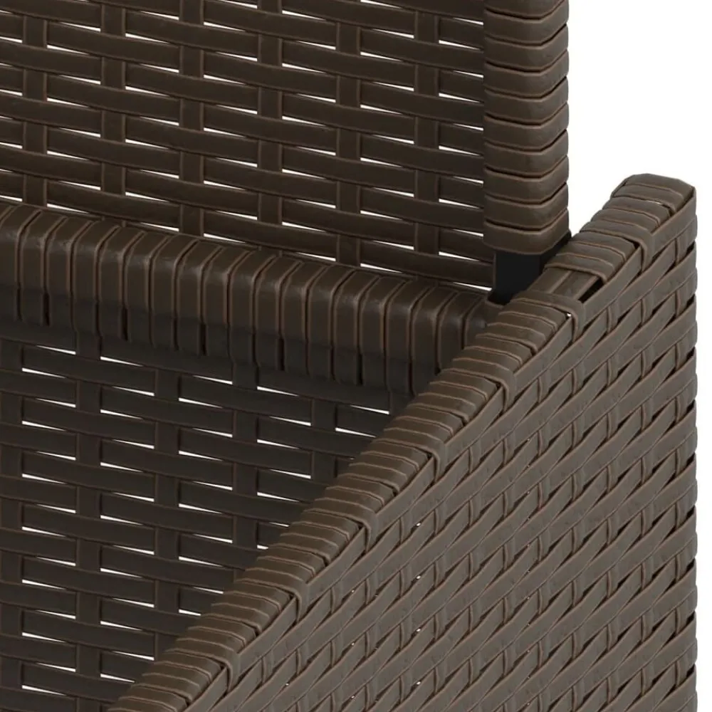 vidaXL Mesa de jardín superficie vidrio ratán PE marrón 100x55x73 cm Marrón Discount