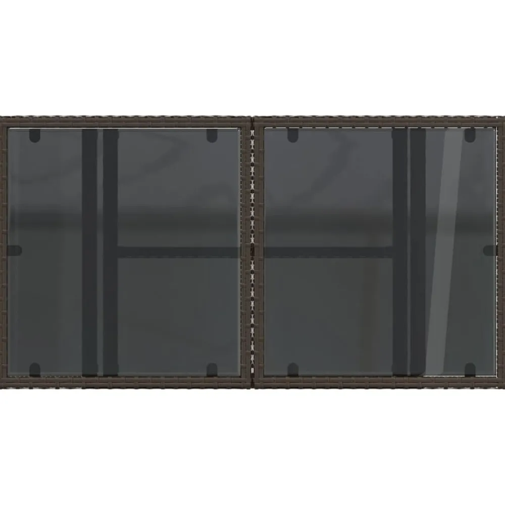 vidaXL Mesa de jardín superficie vidrio ratán PE marrón 100x55x73 cm Marrón Discount