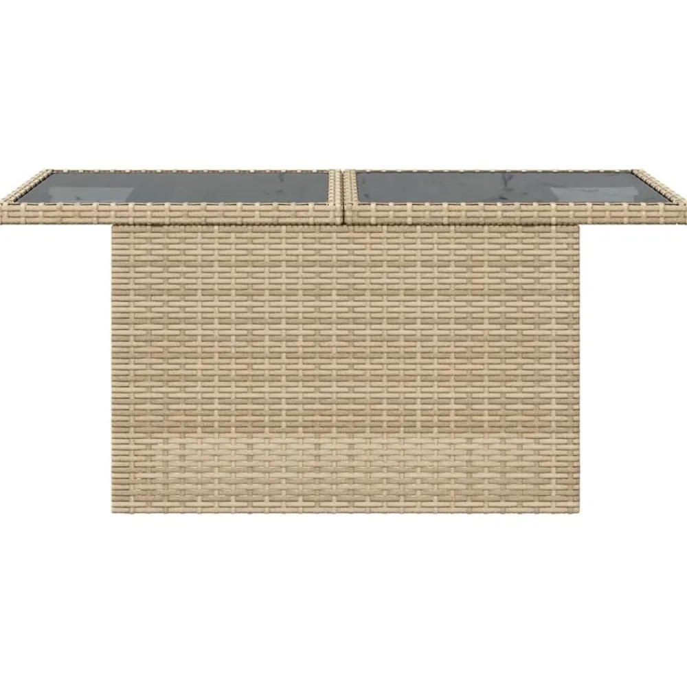 vidaXL Muebles De Jardín-Mesa de jardín superficie de vidrio ratán PE 100x55x73 cm