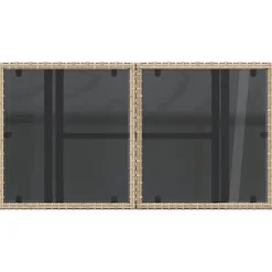vidaXL Muebles De Jardín-Mesa de jardín superficie de vidrio ratán PE 100x55x73 cm