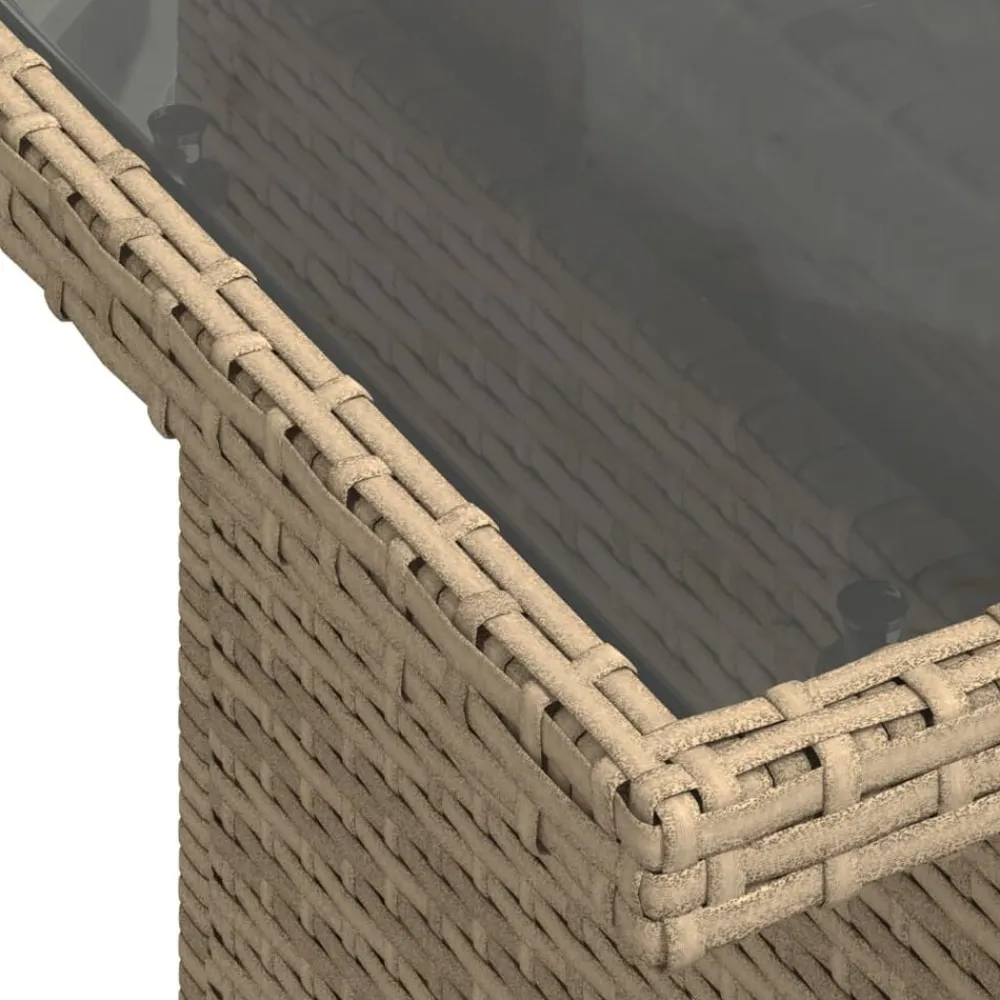 vidaXL Muebles De Jardín-Mesa de jardín superficie de vidrio ratán PE 100x55x73 cm