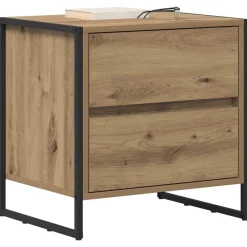 vidaXL Mesa de Noche con cajón Roble Artesanal 50 x 39.5 x 50 cm Roble artisan Clearance