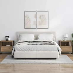 vidaXL Mesa de Noche con cajón Roble Artesanal 50 x 39,5 x 50 cm Roble artisan Discount