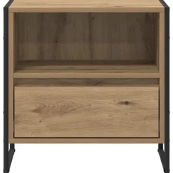 vidaXL Mesa de Noche con cajón Roble Artesanal 50 x 39,5 x 50 cm Roble artisan Discount