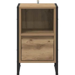 vidaXL Mesa de Noche con cajón Roble Artesanal 39,5 x 30 x 50 cm Roble artisan Sale