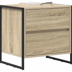 vidaXL Mesa de Noche Sonoma 50 x 39.5 x 50 cm Madera contrachapada Roble Sonoma New