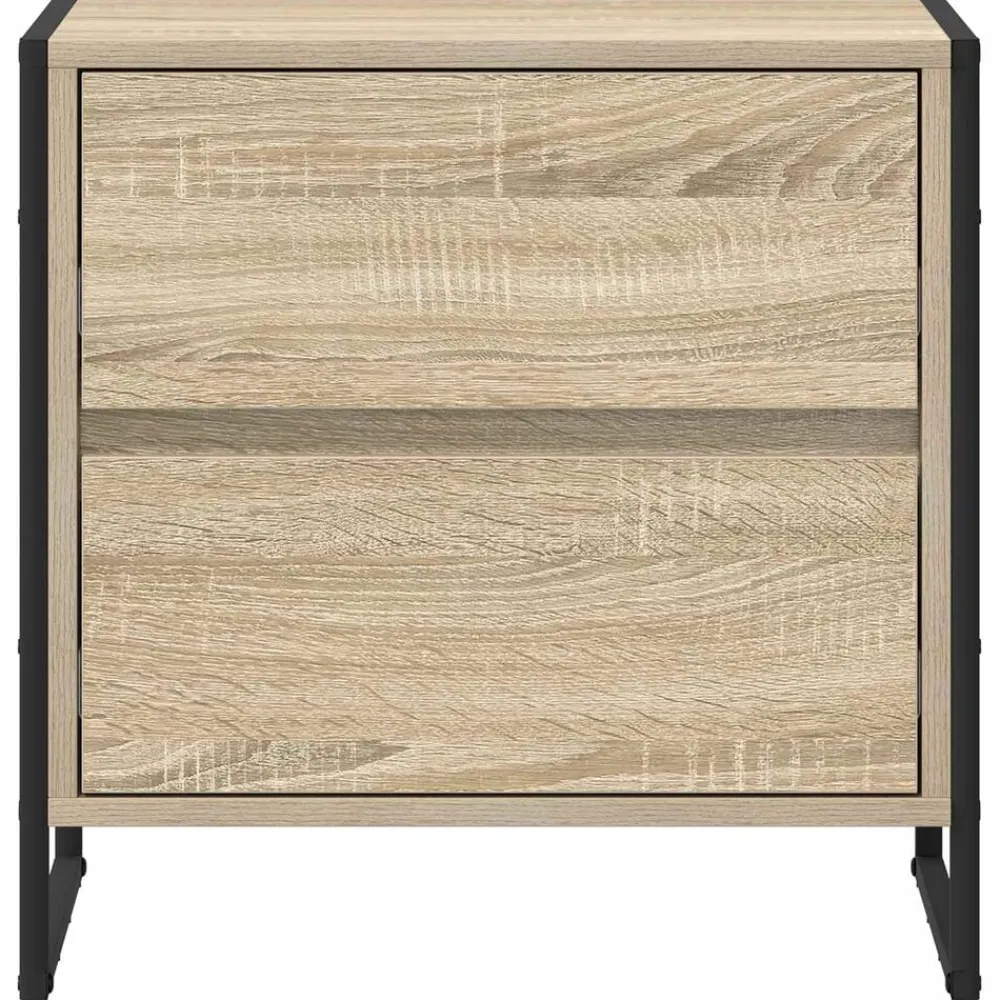 vidaXL Mesa de Noche Sonoma 50 x 39.5 x 50 cm Madera contrachapada Roble Sonoma New