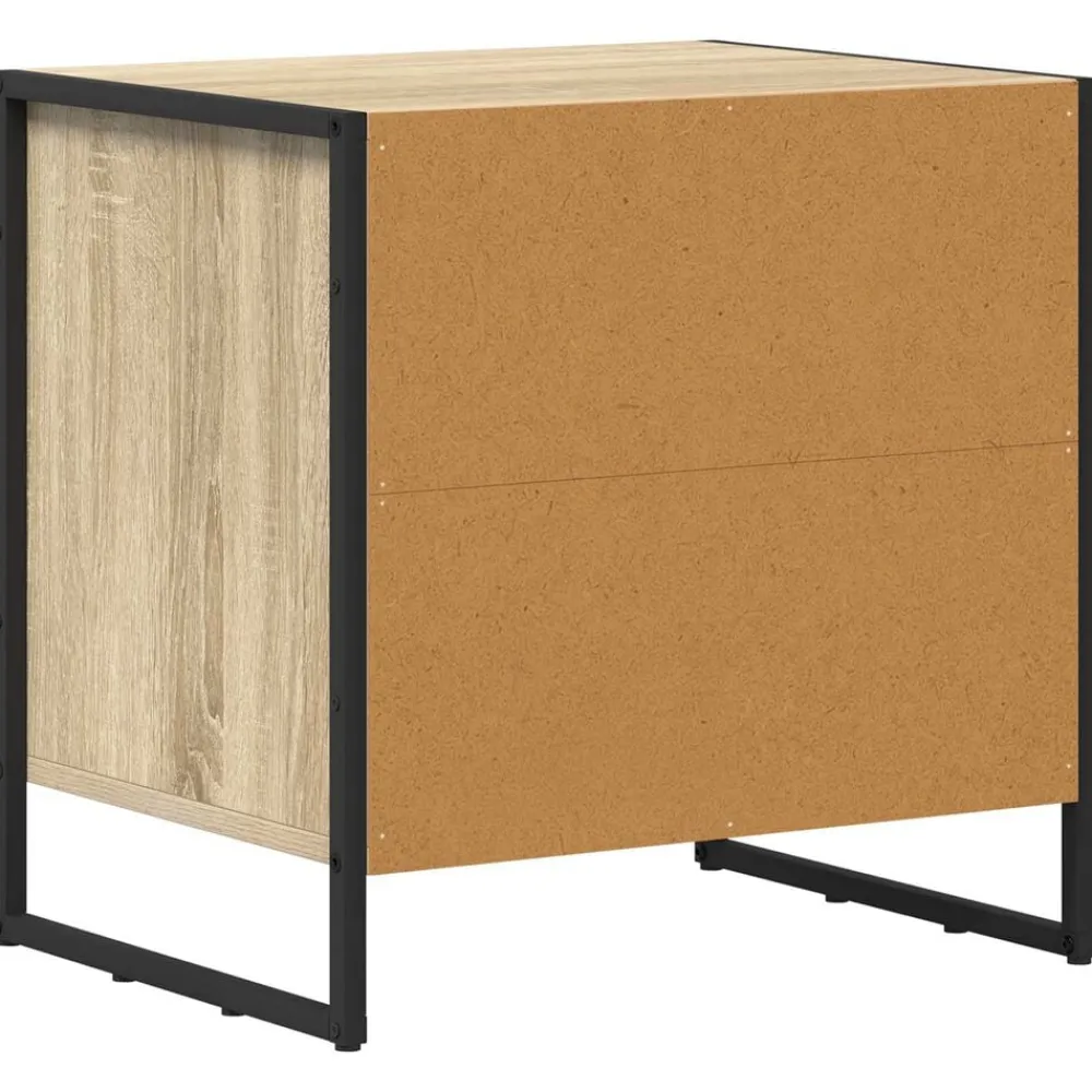 vidaXL Mesa de Noche Sonoma 50 x 39.5 x 50 cm Madera contrachapada Roble Sonoma New