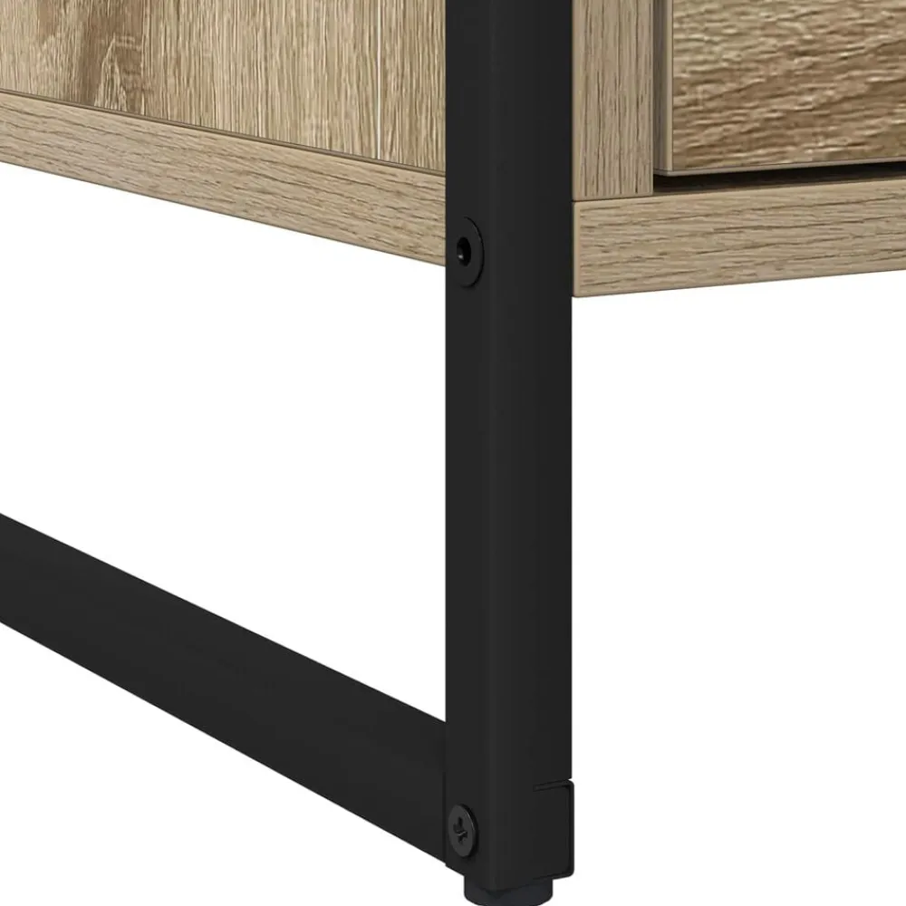 vidaXL Mesa de Noche Sonoma 50 x 39.5 x 50 cm Madera contrachapada Roble Sonoma New