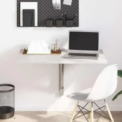 vidaXL Mesa de pared plegable contrachapada gris hormigón 100x60x56 cm Gris hormig&oacute;n Sale